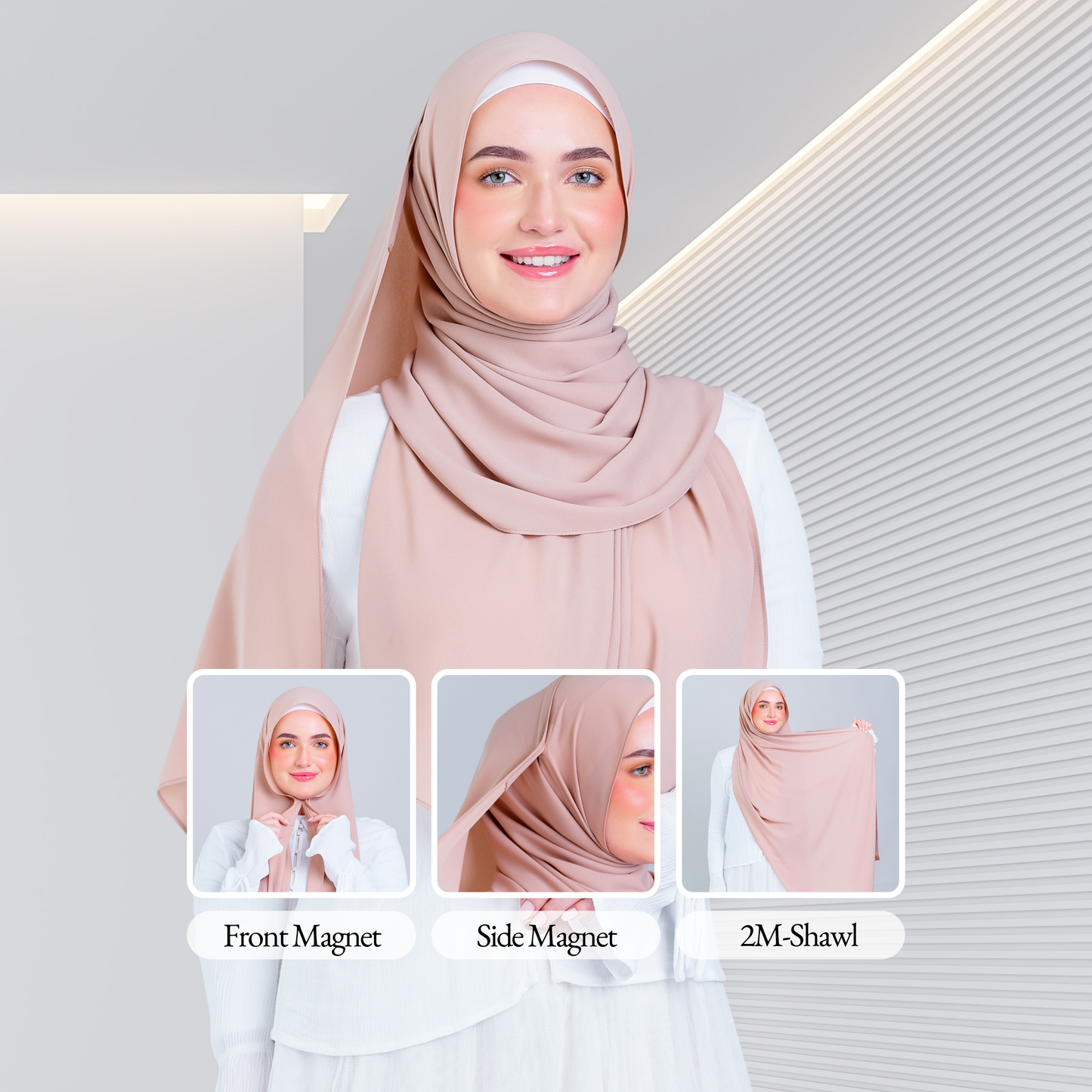 Tag n' Go Max [2M] | Premium Korean Chiffon in Nude