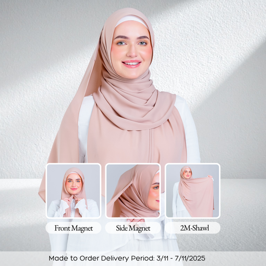 Tag n' Go Max [2M] | Premium Korean Chiffon in Nude