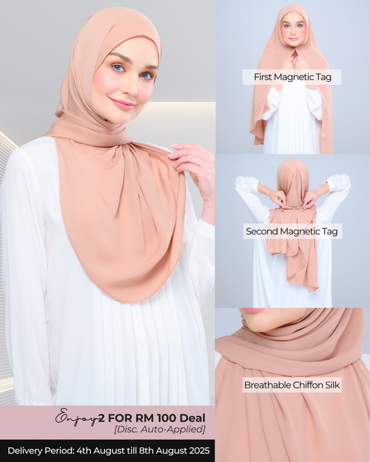 Instant Tag n' Go Shawl l Chiffon Silk 1.0 in Nutmeg