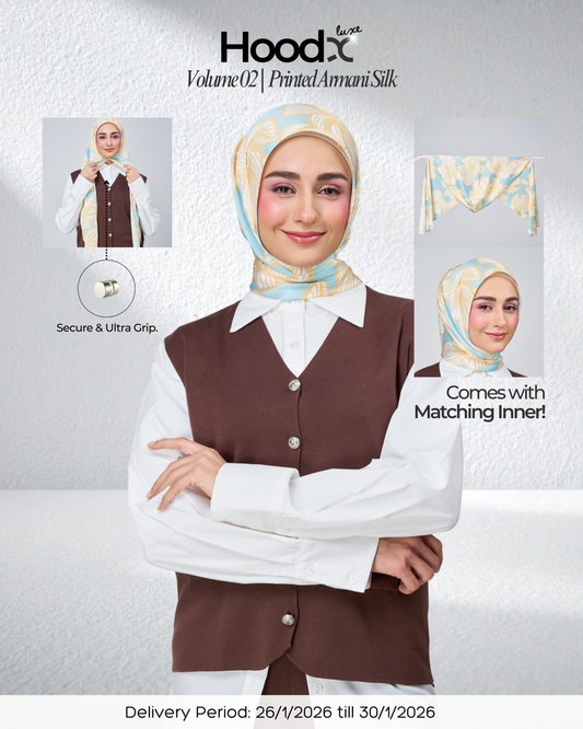 [★New] HoodX Printed Set in Ocean Dune