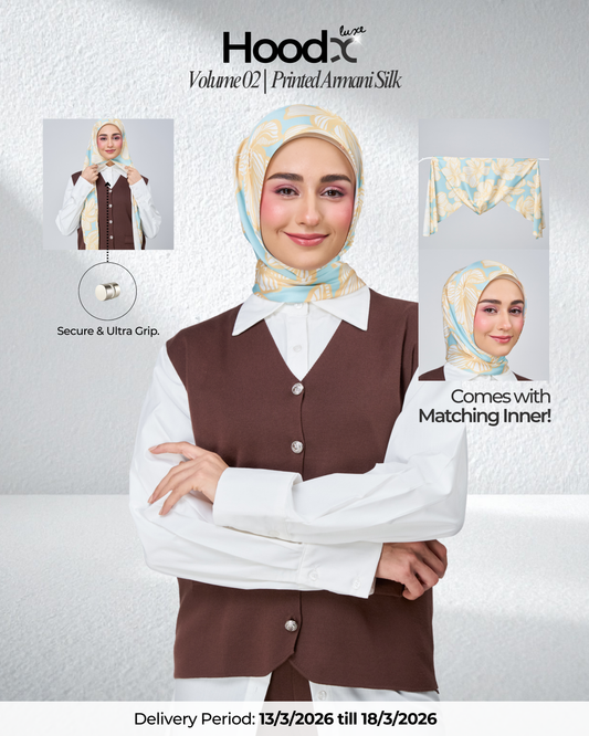 [★New] HoodX Printed Set in Ocean Dune