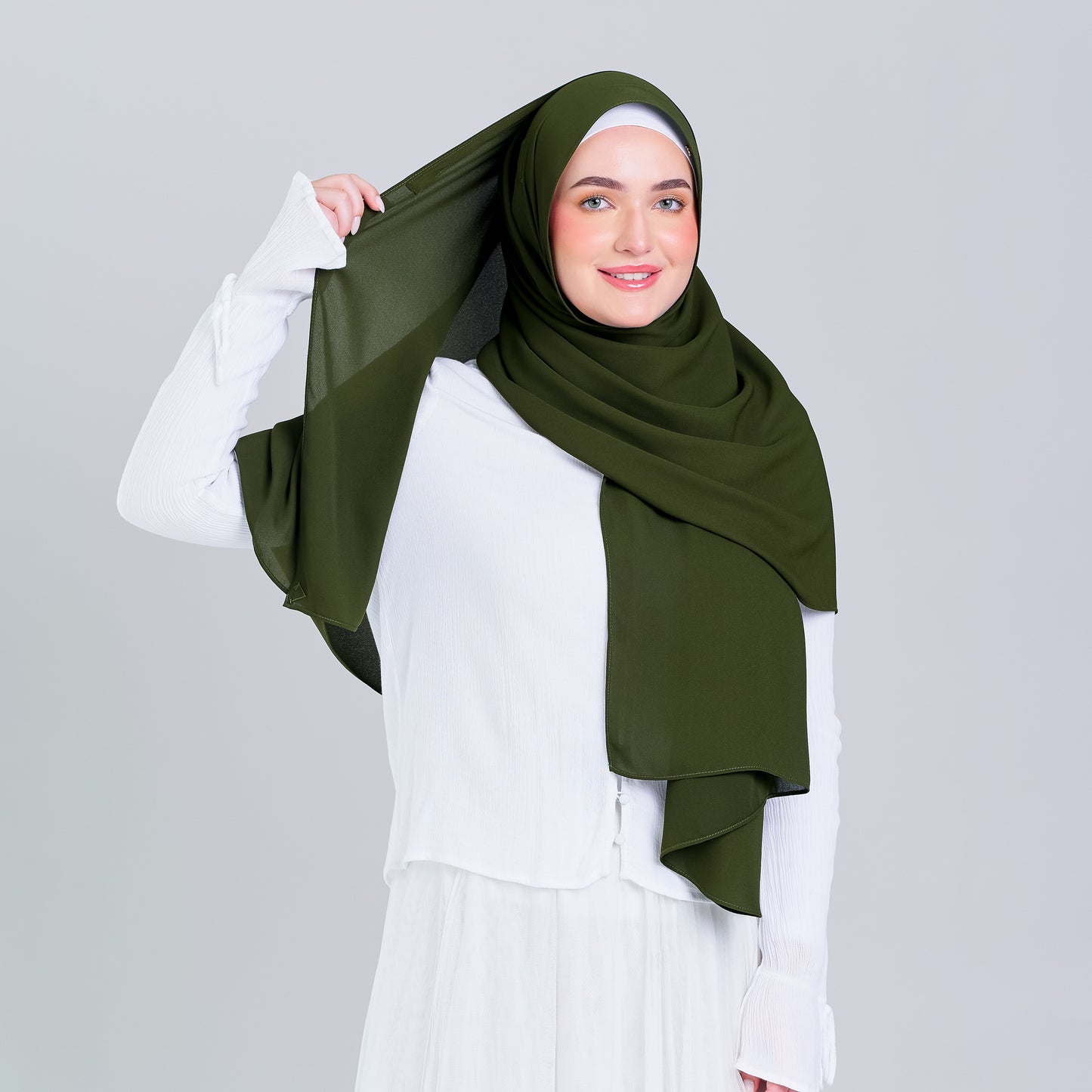 Tag n' Go Max [2M] | Premium Korean Chiffon in Olive