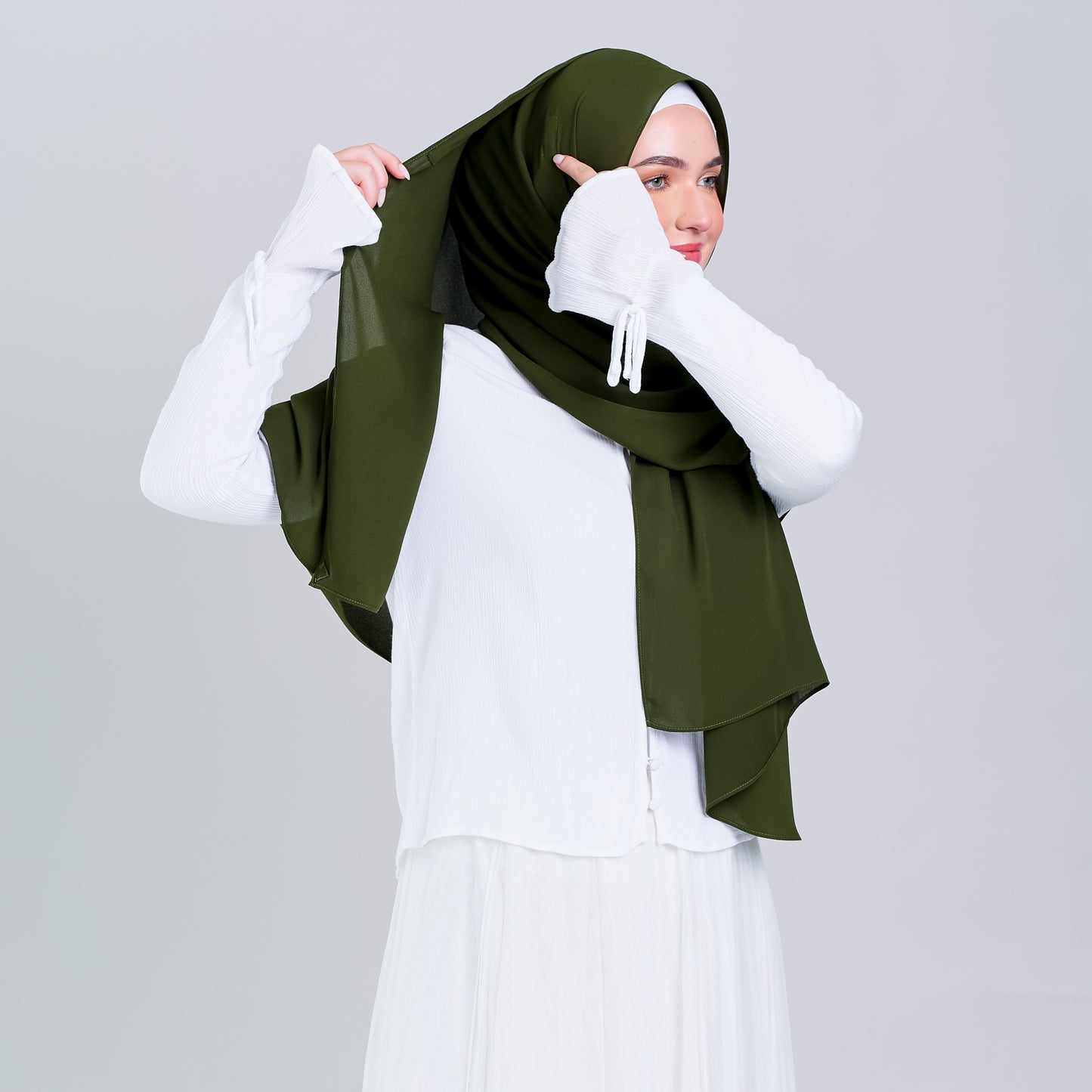 Tag n' Go Max [2M] | Premium Korean Chiffon in Olive