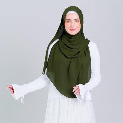 Tag n' Go Max [2M] | Premium Korean Chiffon in Olive