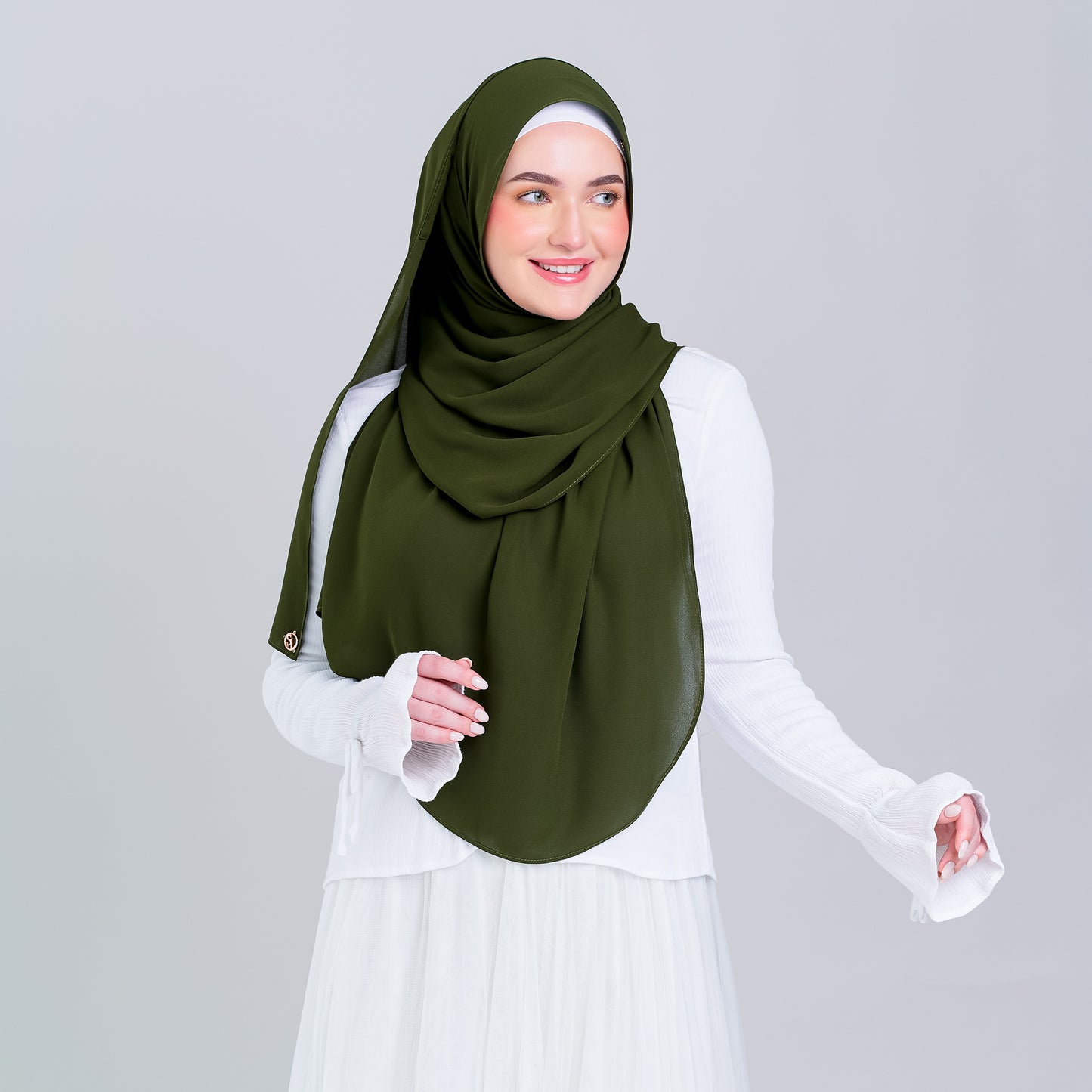 Tag n' Go Max [2M] | Premium Korean Chiffon in Olive