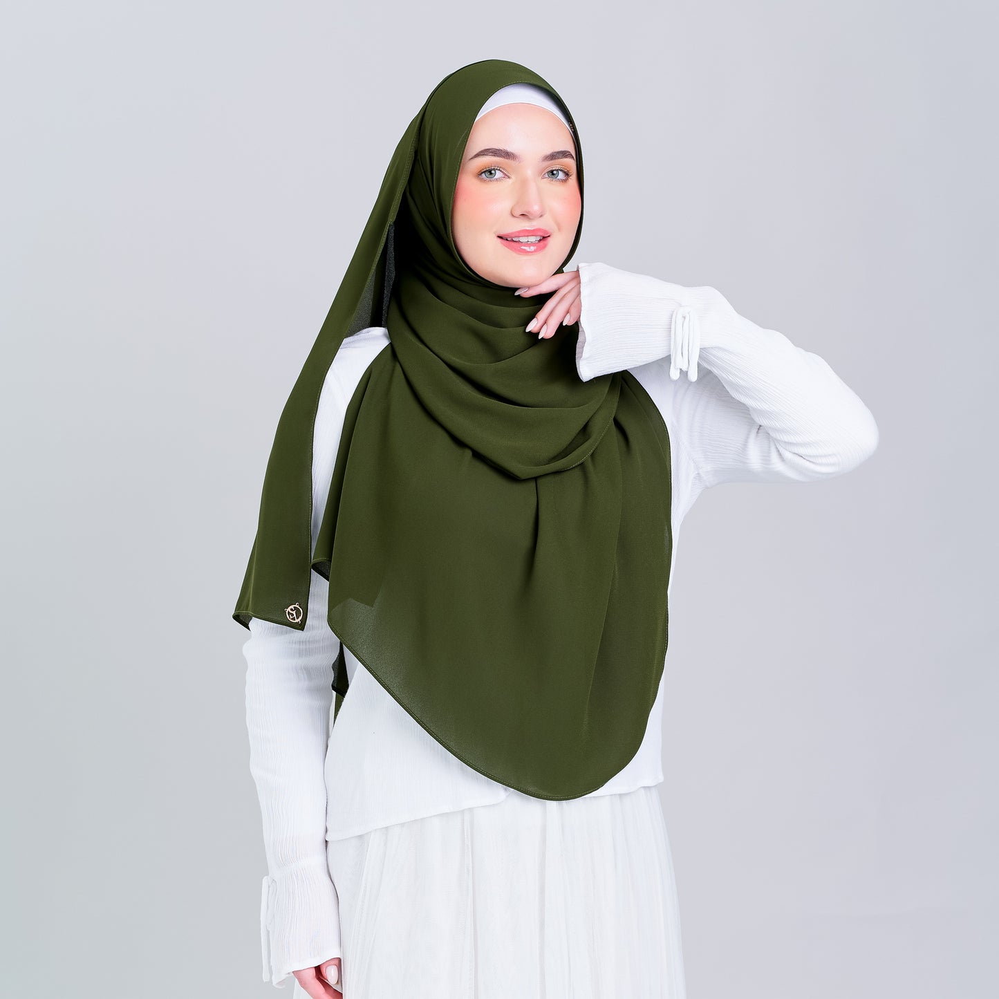 Tag n' Go Max [2M] | Premium Korean Chiffon in Olive