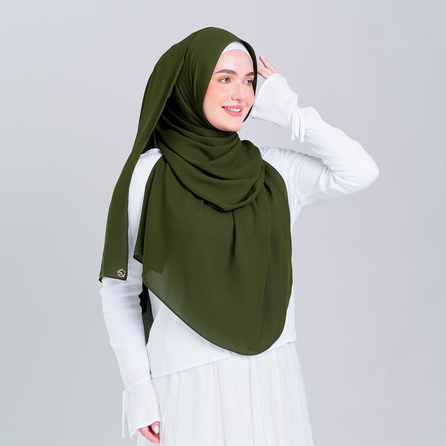 Tag n' Go Max [2M] | Premium Korean Chiffon in Olive