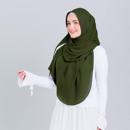 Tag n' Go Max [2M] | Premium Korean Chiffon in Olive