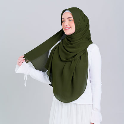 Tag n' Go Max [2M] | Premium Korean Chiffon in Olive