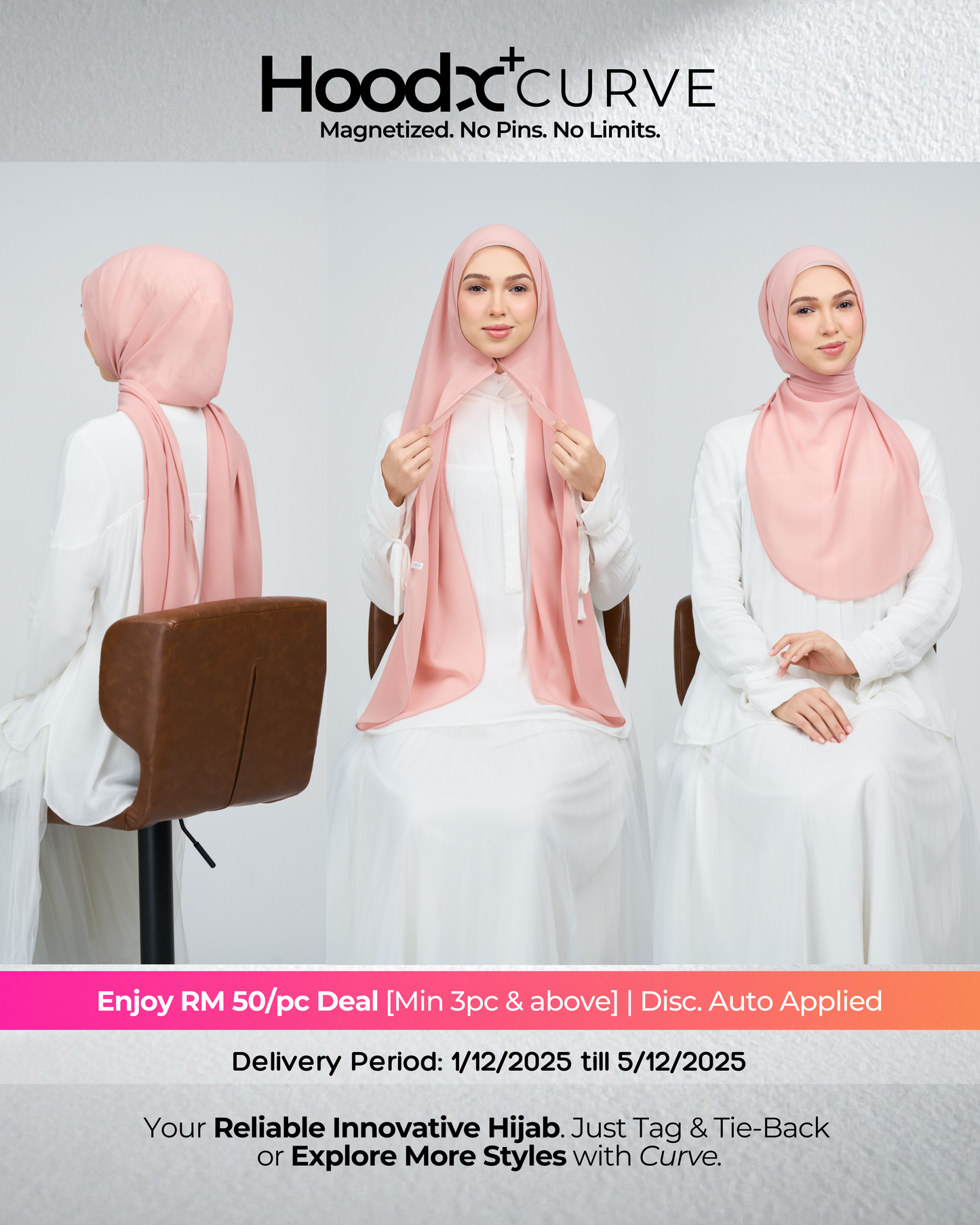 HoodX⁺Plus Curve in Oyster Pink