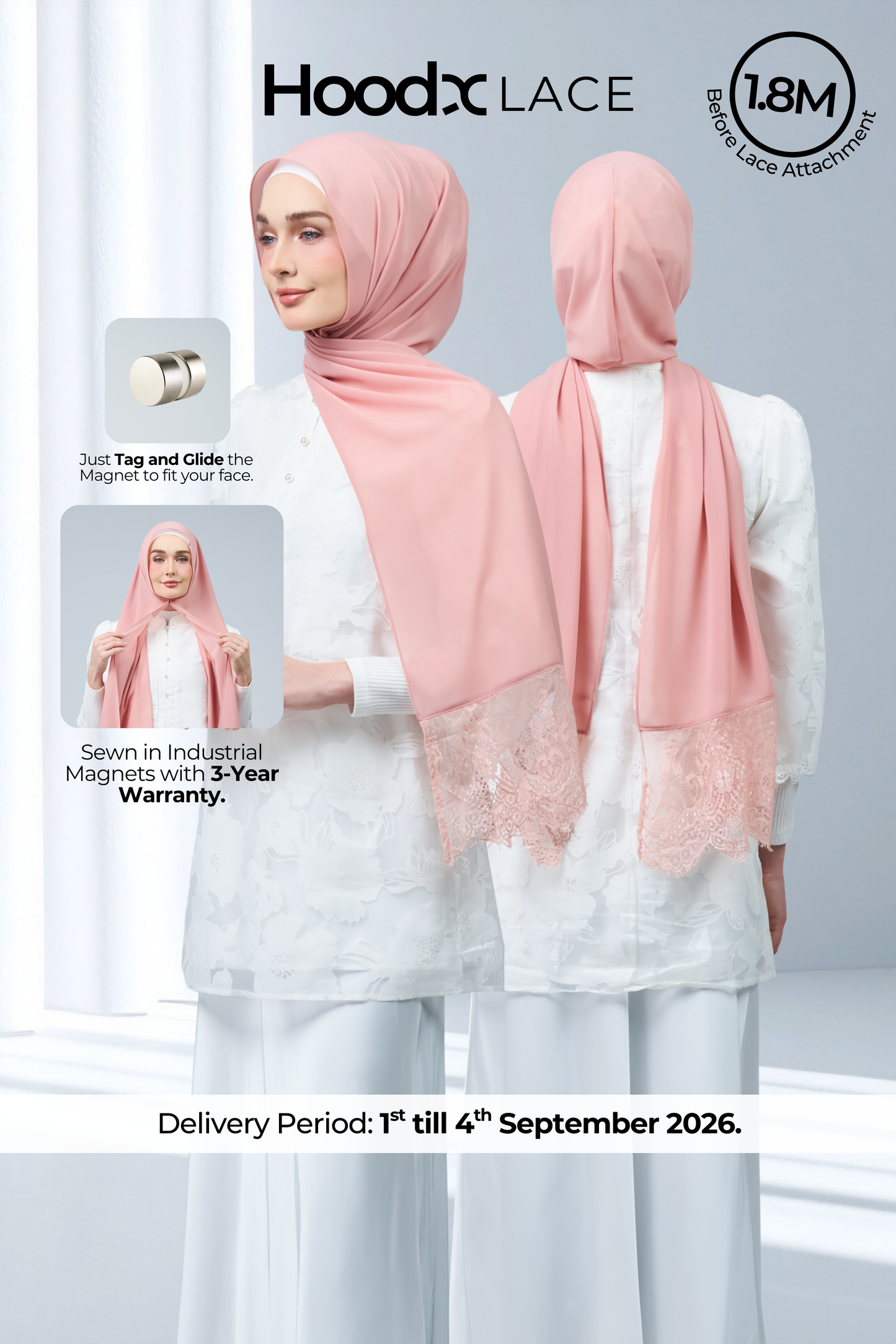 HoodX Lace in Oyster Pink