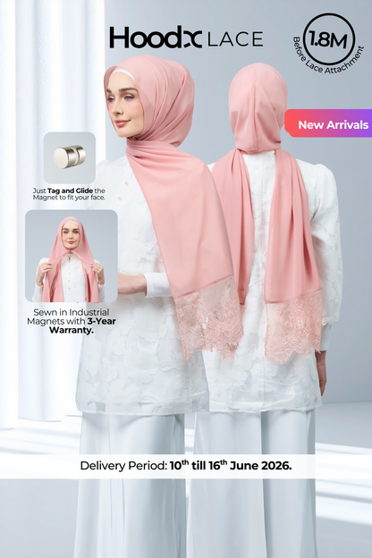 HoodX Lace in Oyster Pink