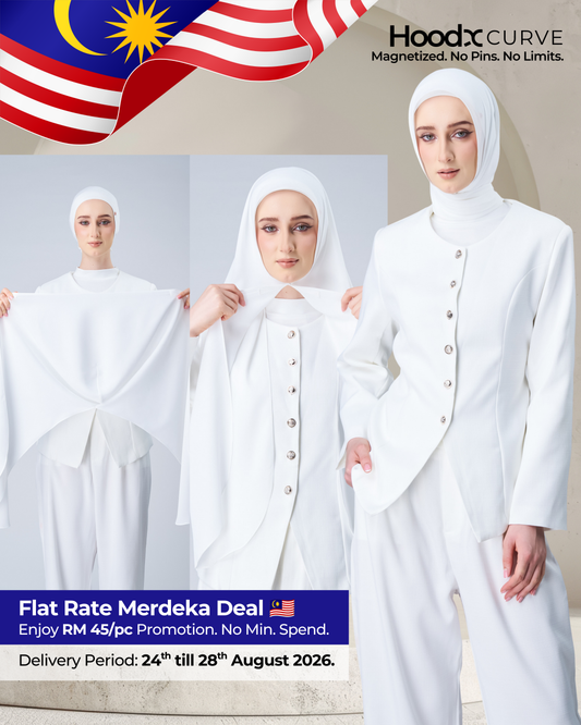 HoodX Curve in Pearl White [Korean Chiffon]