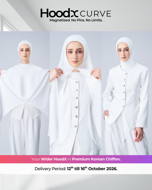 HoodX Curve in Pearl White [Korean Chiffon]