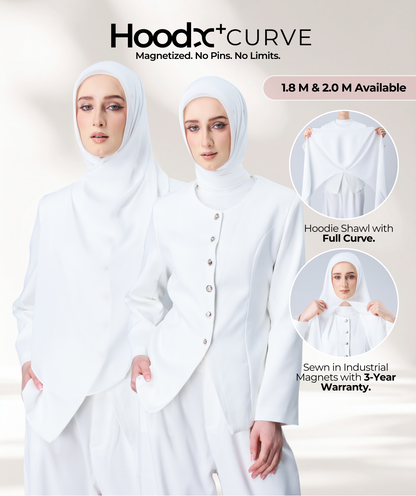 [8.8 MARKDOWN] HoodX⁺Plus Curve in Pearl White [Korean Chiffon]
