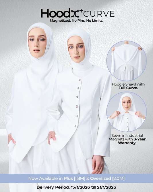 HoodX⁺Plus Curve in Pearl White [Korean Chiffon]
