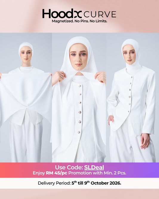 HoodX Curve in Pearl White [Korean Chiffon]