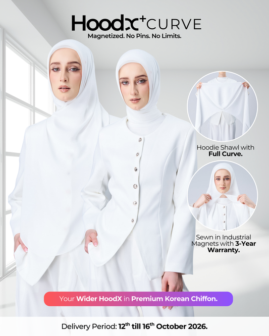 HoodX⁺Plus Curve in Pearl White [Korean Chiffon]