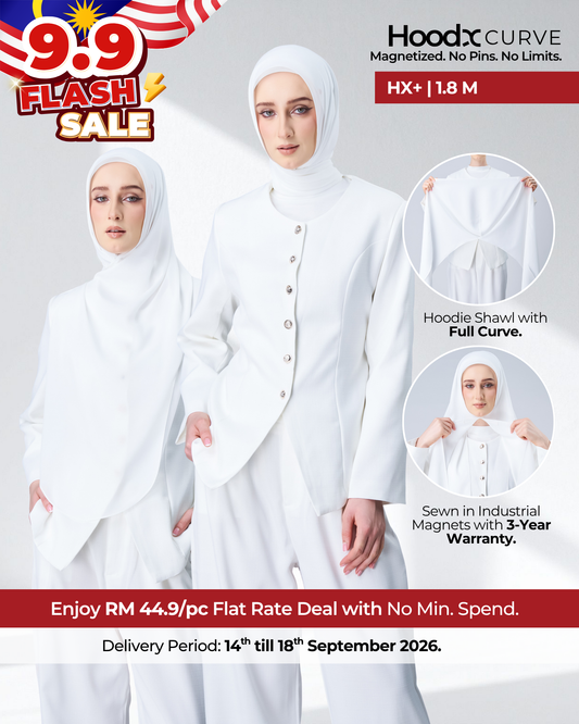 [9.9 Special] HoodX⁺Plus Curve in Pearl White [Korean Chiffon]