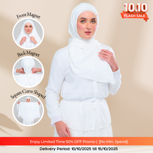 Instant Square Tag & Go l Cotton Voile in Pearl White