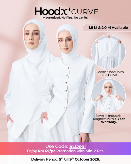 HoodX⁺Plus Curve in Pearl White [Korean Chiffon]