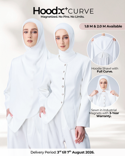 HoodX⁺Plus Curve in Pearl White [Korean Chiffon]