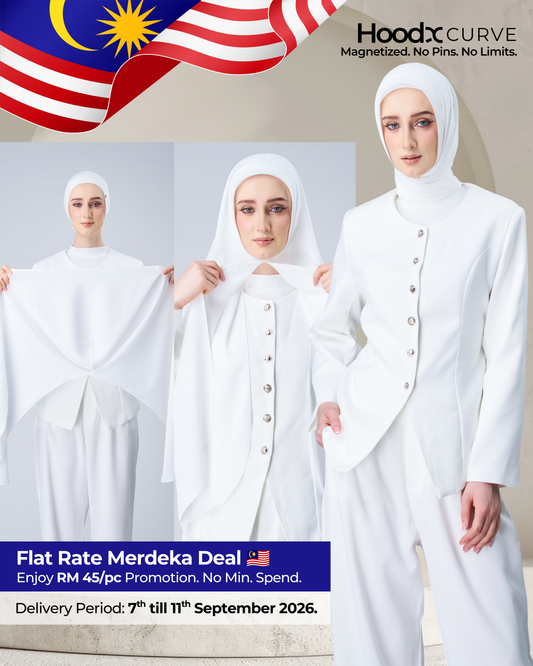 HoodX Curve in Pearl White [Korean Chiffon]