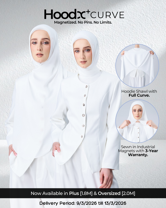 HoodX⁺Plus Curve in Pearl White [Korean Chiffon]