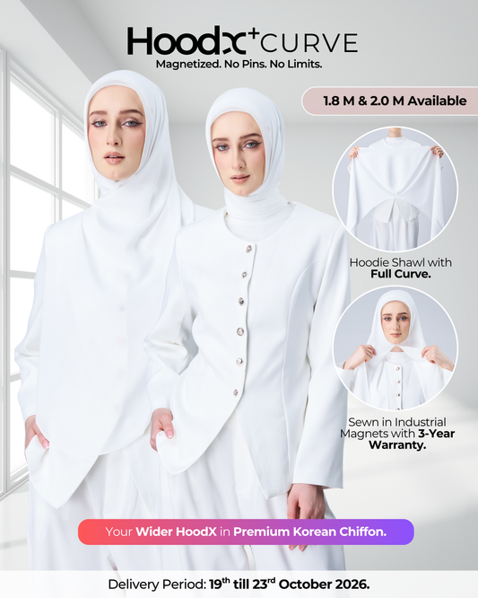 HoodX⁺Plus Curve in Pearl White [Korean Chiffon]