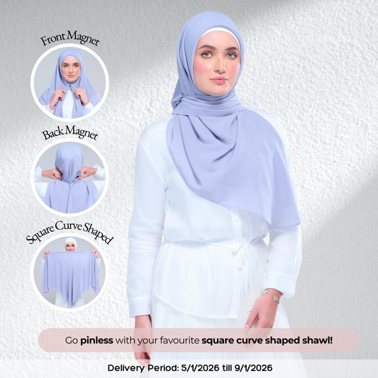 Instant Square Tag & Go l Cotton Voile in Periwinkle