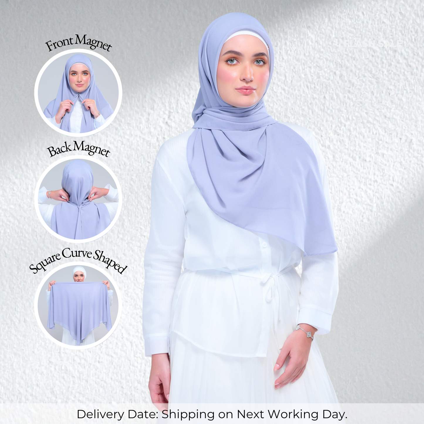 Instant Square Tag & Go l Cotton Voile in Periwinkle