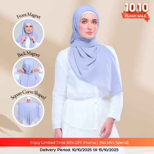 Instant Square Tag & Go l Cotton Voile in Periwinkle