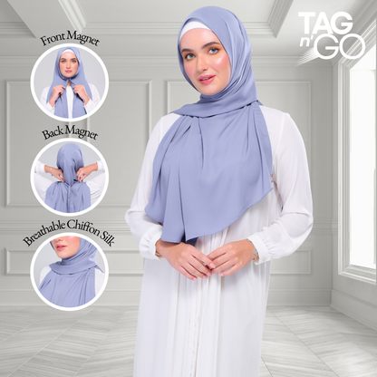 [As-Is] Instant Tag n' Go Shawl l Chiffon Silk in Light Periwinkle