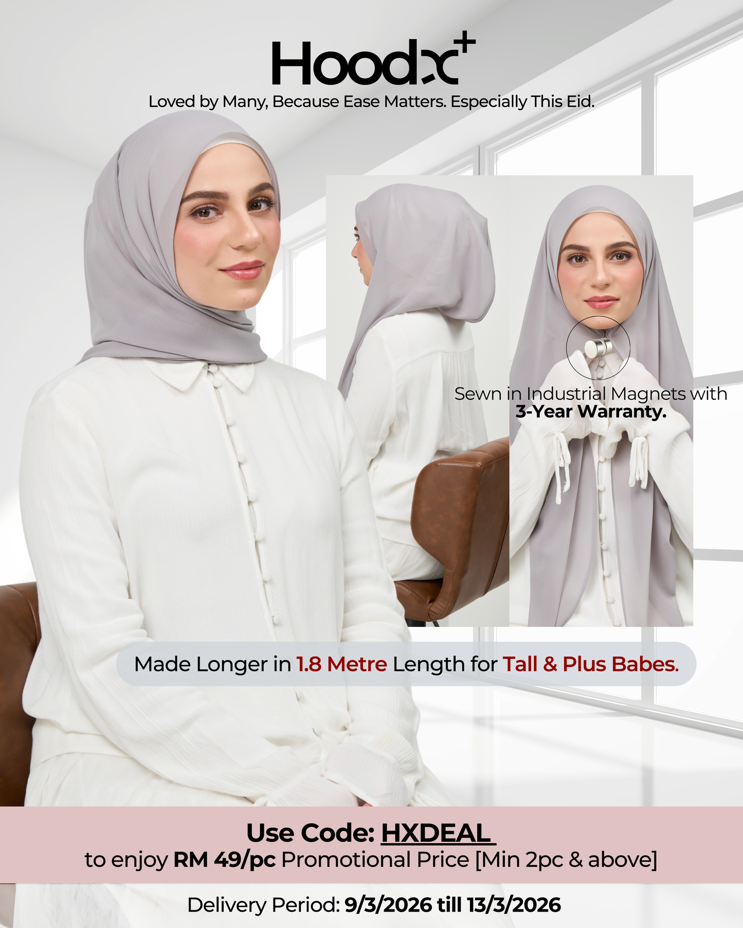 HoodX⁺Plus in Pewter