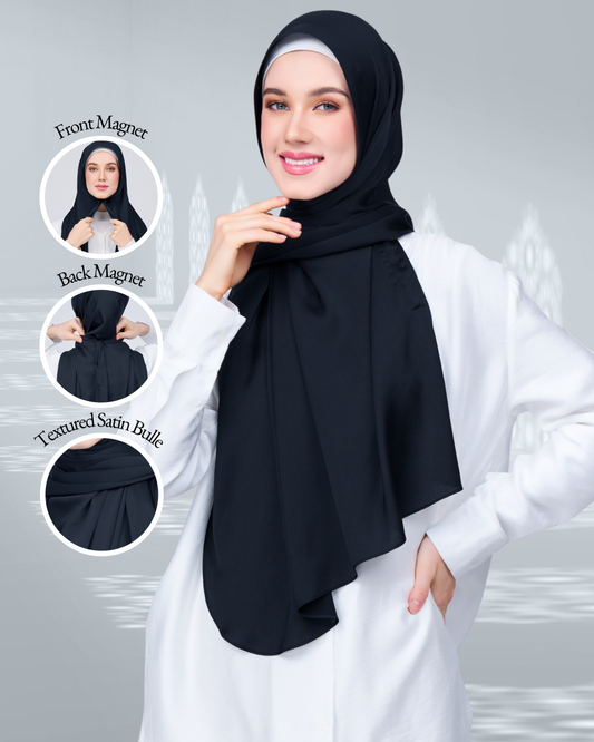 [As-Is] Instant Tag n' Go Shawl | Satin Bulle in Pitch Black
