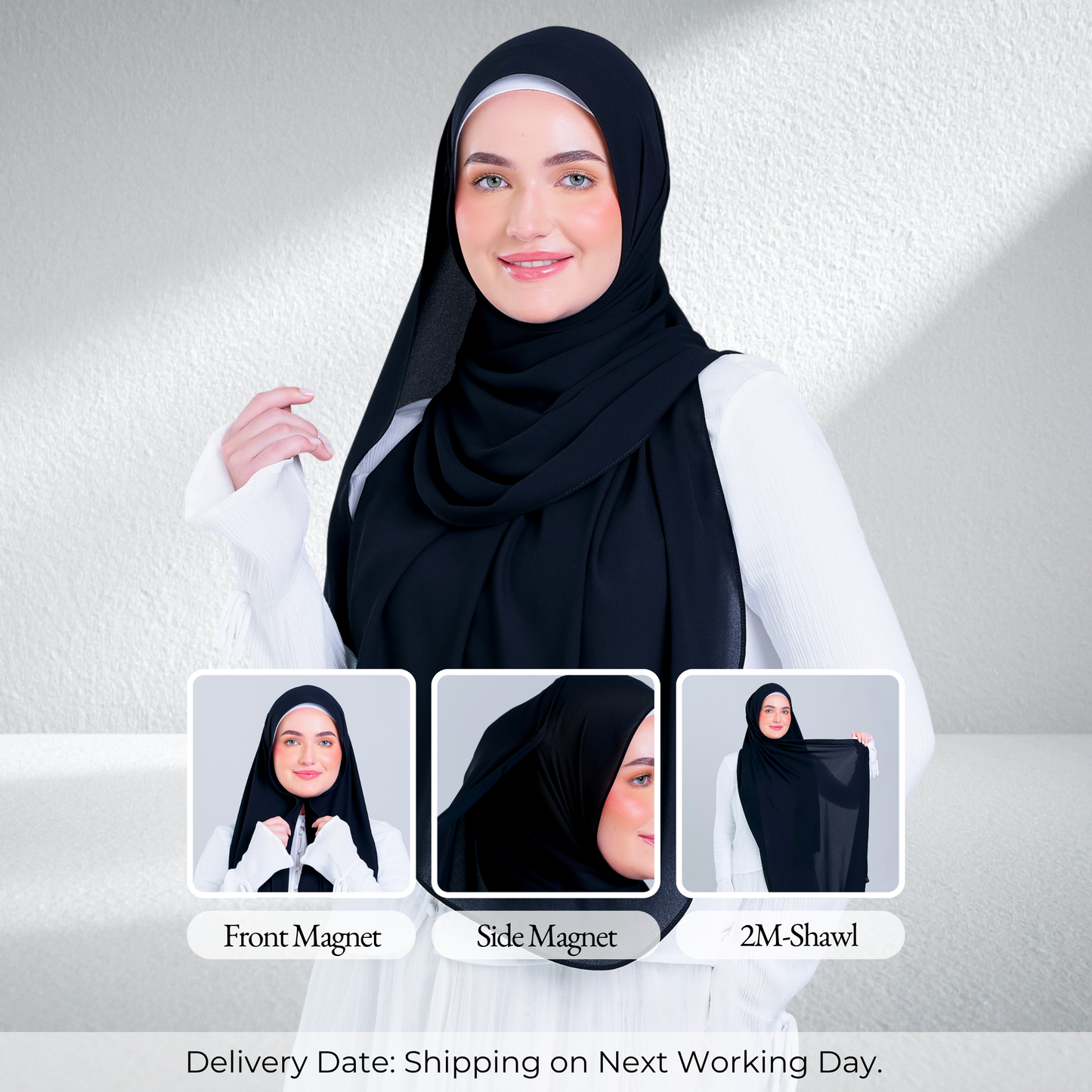 Tag n' Go Max [2M] | Premium Korean Chiffon in Pitch Black