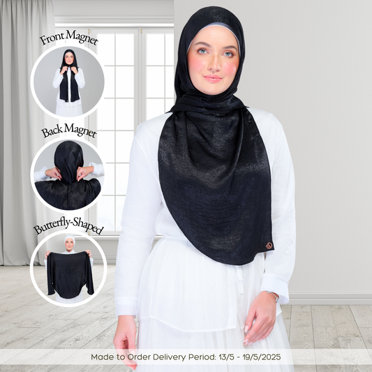 [As-Is] Instant Tag n' Go Butterfly | Textured Silk in Black