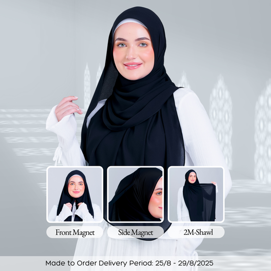 Tag n' Go Max [2M] | Premium Korean Chiffon in Pitch Black