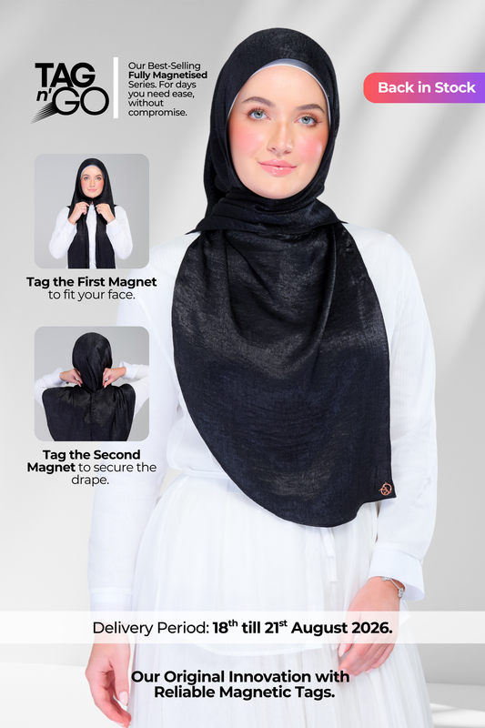 Instant Tag n' Go Shawl | Textured Silk in Black