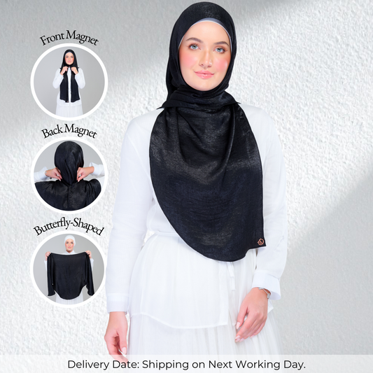 Instant Tag n' Go Butterfly | Textured Silk in Black