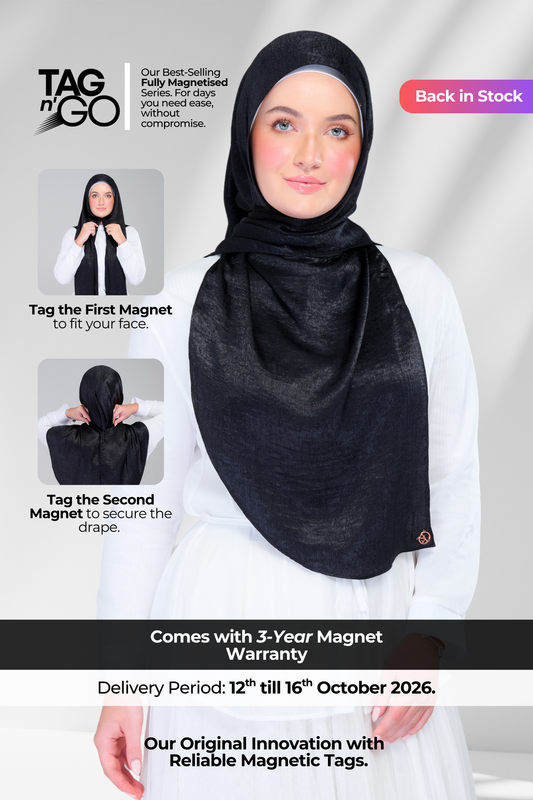 Instant Tag n' Go Shawl | Textured Silk in Black