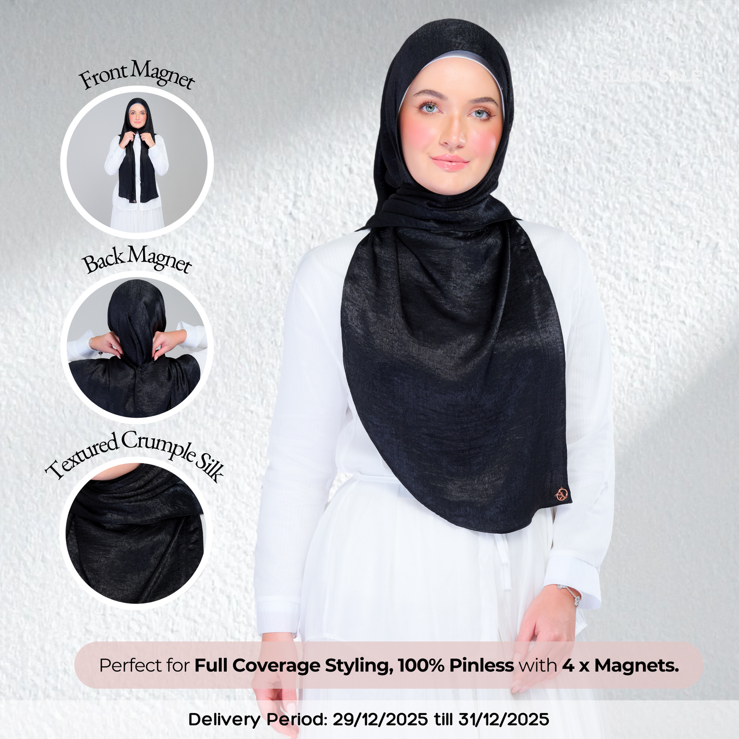 Instant Tag n' Go Butterfly | Textured Silk in Black