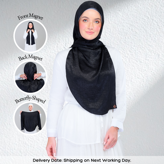 Instant Tag n' Go Butterfly | Textured Silk in Black