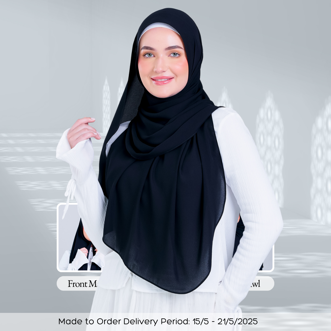Tag n' Go Max [2M] | Premium Korean Chiffon in Pitch Black