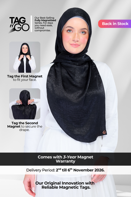 Instant Tag n' Go Shawl | Textured Silk in Black