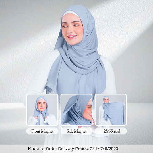 Tag n' Go Max [2M] | Premium Korean Chiffon in Powder Blue