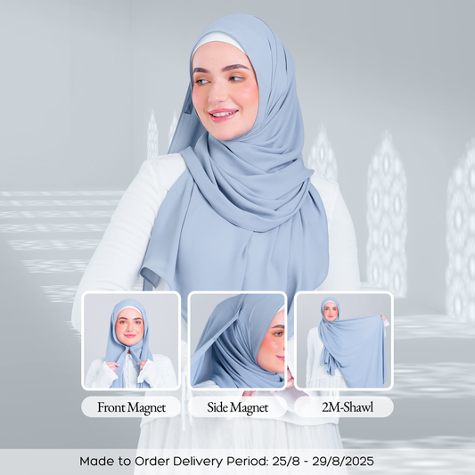 Tag n' Go Max [2M] | Premium Korean Chiffon in Powder Blue