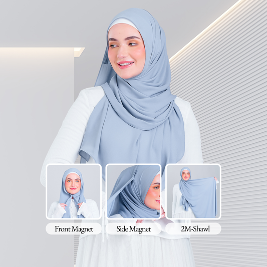 Tag n' Go Max [2M] | Premium Korean Chiffon in Powder Blue