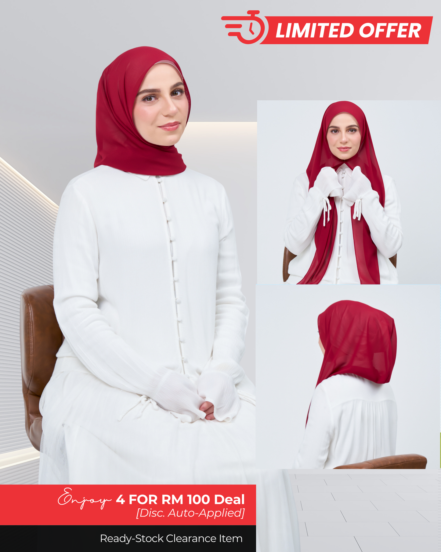 [Clearance Ready Stocks] HoodX in Maroon Red