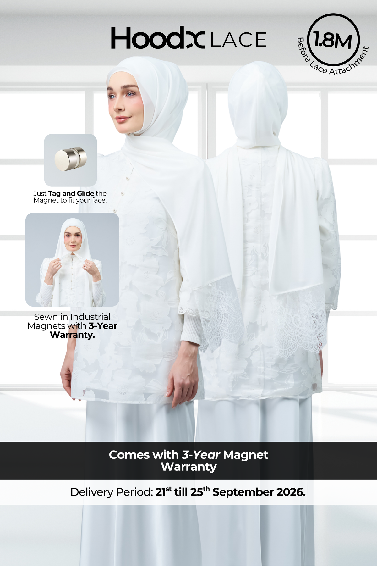 HoodX Lace in Pure White